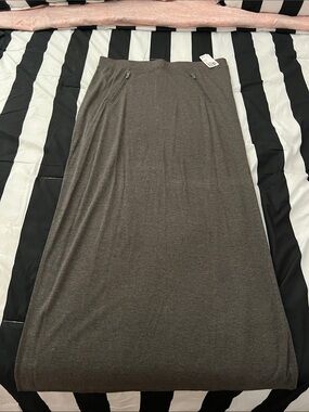 Women's Long Straight Skirt in Dark Gray